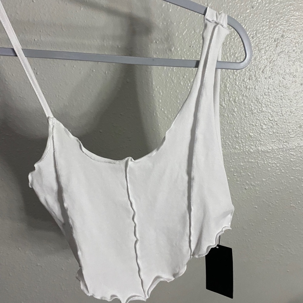 SHEIN SXY Solid One Shoulder Crop Top